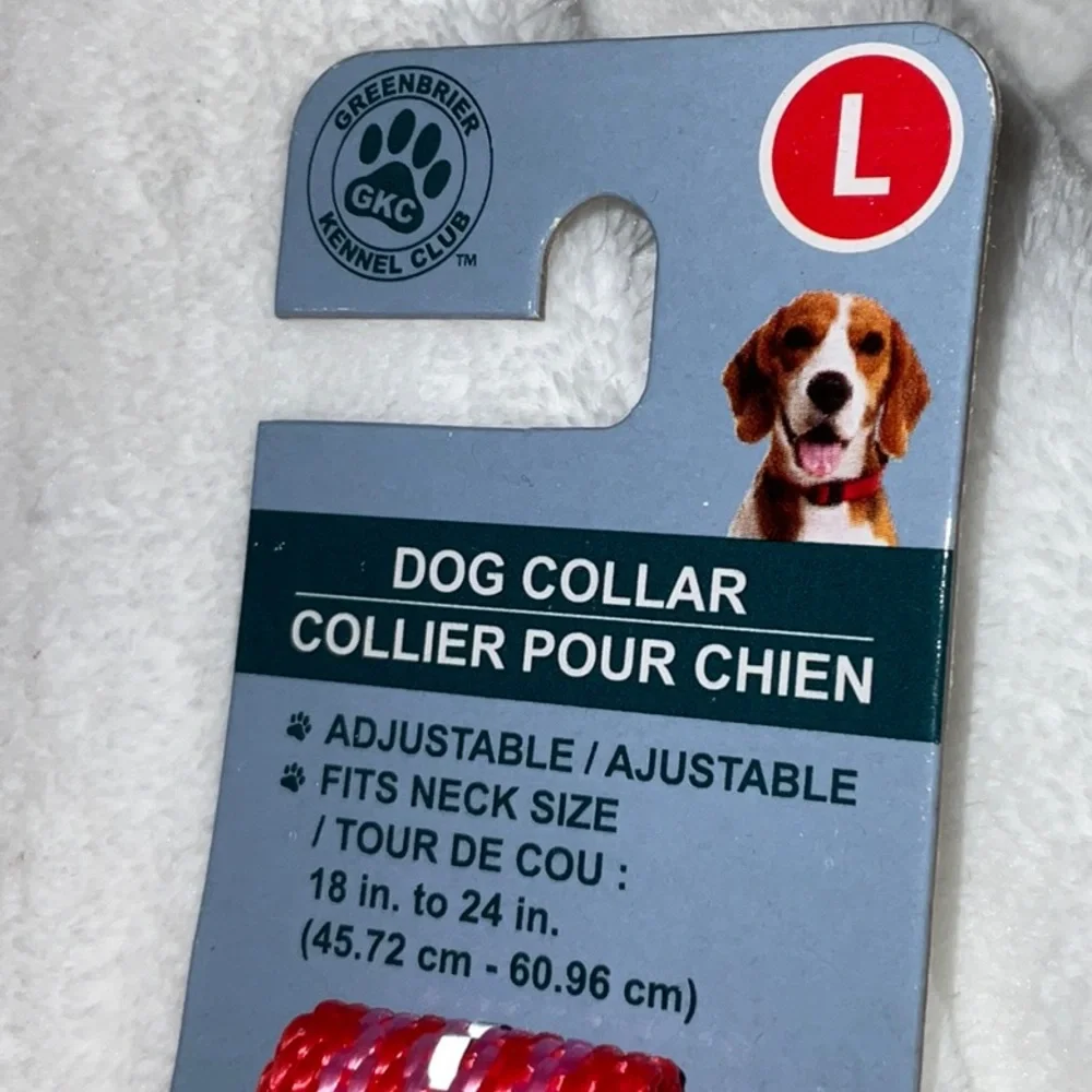 NWT Greenbrier Kennel Club Dog Collar Pink and Red Large
